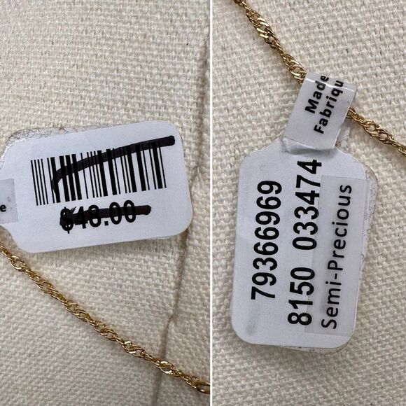 Free People Postcard Necklace & Press-On Patch Set 14k Gold Plated Semi-Precious - Picture 10 of 10